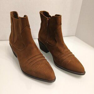 Carlos By Carlos Santana Women's Montana Western Ankle Boots Size 6.5 Faux Suede